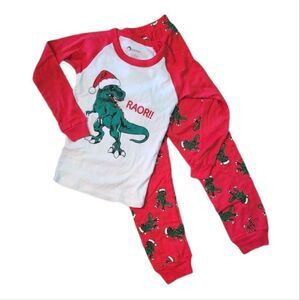 NWT Bebebear Santa Dinosaur Boys Pajamas